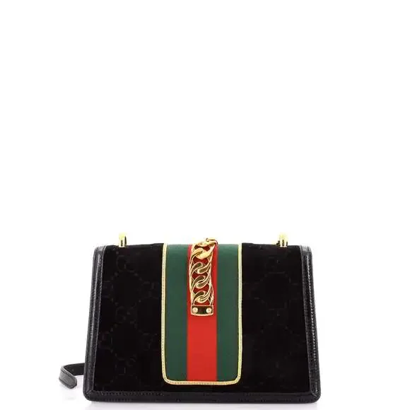 Gucci Sylvie Shoulder Bag Gg Velvet #200627G11B - Picture 3 of 9